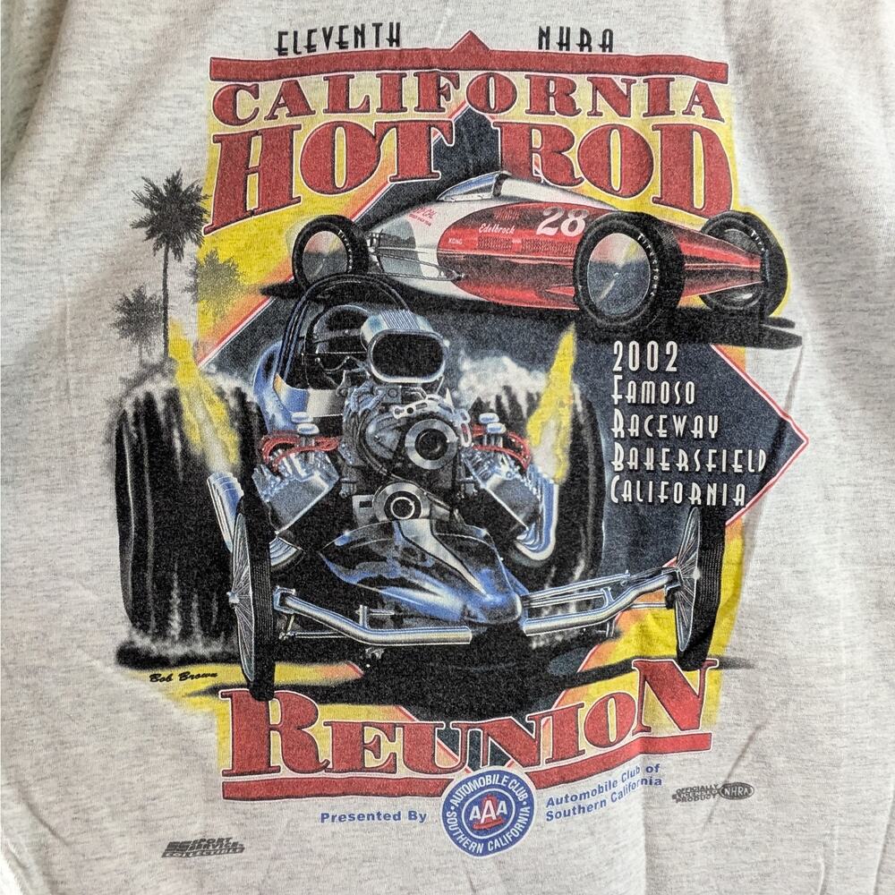 Vintage 2002 Mens Drag Racing Large T-Shirt 11th NHRA Hot Rod Reunion Bob Brown - Picture 4 of 9